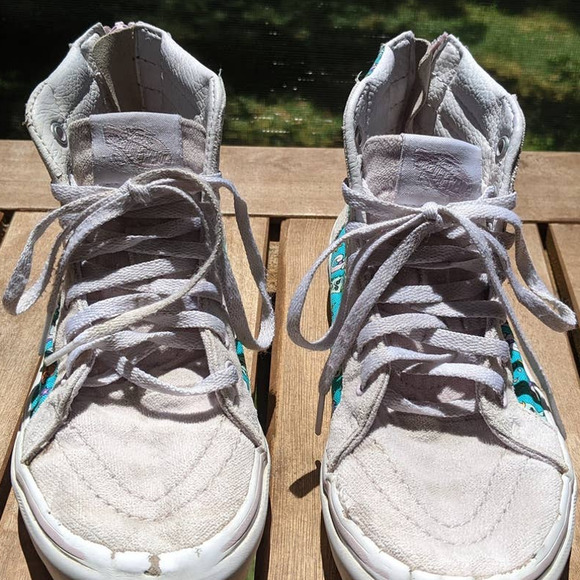 VANs SEA PARTY SK8 HI ZIP ORCHID ICE TRUE WHITE  size: 2.5 kids - Picture 7 of 11